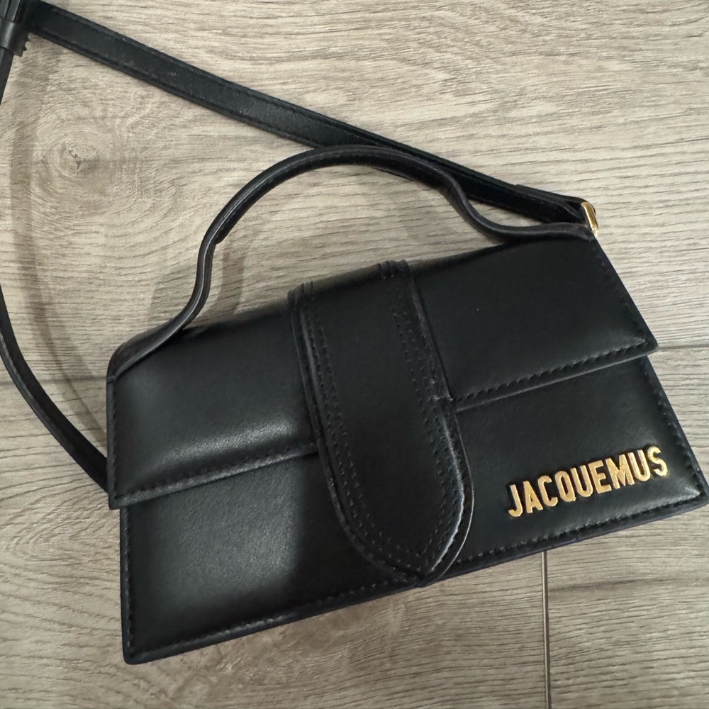 Jacquemus Black Crossbody Bag with Gold Branding